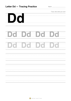 アルファベット「Dd」なぞりがき