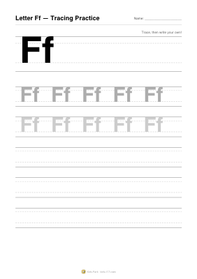 アルファベット「Ff」なぞりがき