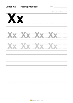 アルファベット「Xx」なぞりがき