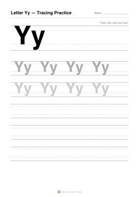 アルファベット「Yy」なぞりがき
