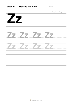 アルファベット「Zz」なぞりがき